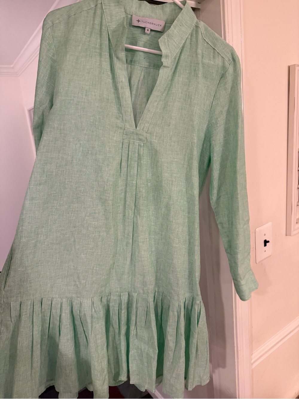 Tuckernuck Mint Green Linen Tunic Dress